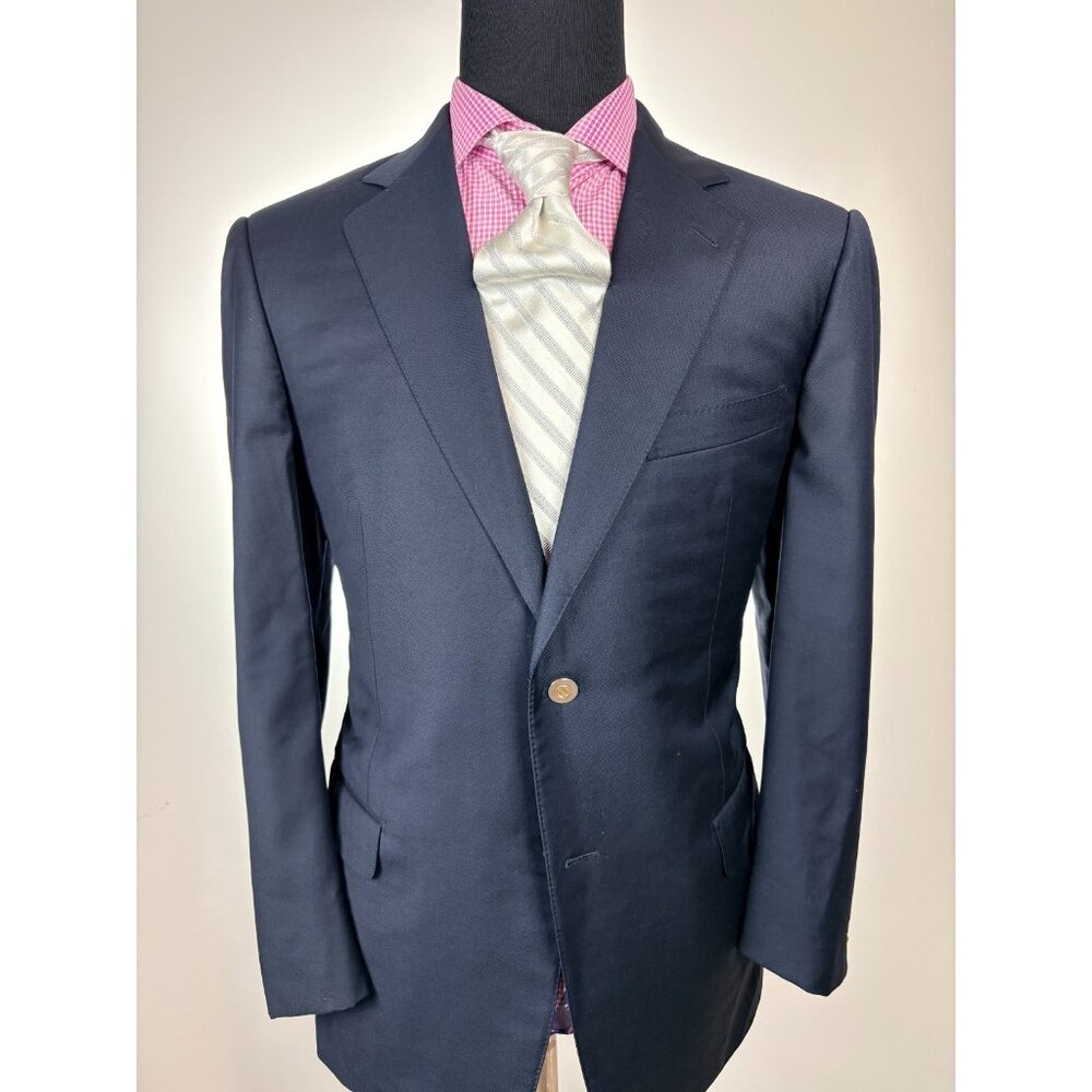 Ermenegildo ZEGNA 2Btn Navy ITALIAN Blazer / Sport Jacket 44 S / R **Z Buttons**